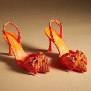 NWOT Jeffrey Campbell Bow Slingback Heels